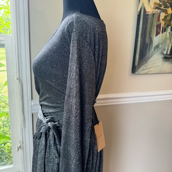 Halogen Glitter Metallic Wrap Long sleeve Dress Women’s‎ Size XL - Picture 5 of 13